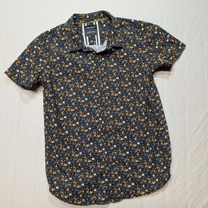 Denim & Flower Ricky Sigh Boys Floral Button Front SS Shirt Sz 11/12